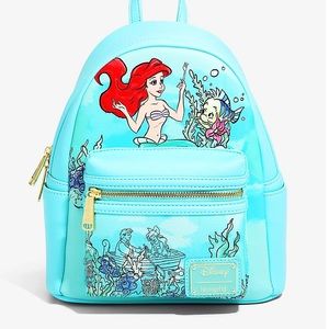 NWT Disney The Little Mermaid Ariel Flounder Loungefly Mini Backpack